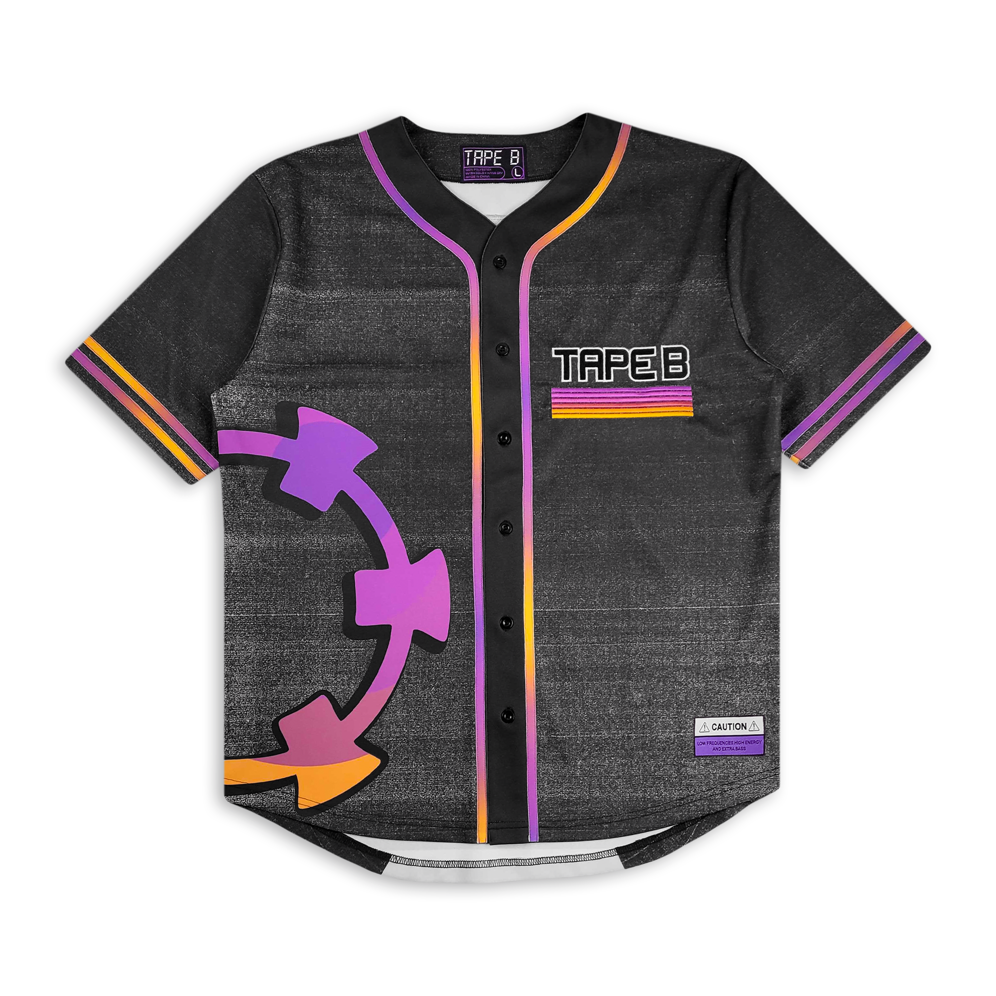 (Limited Time Pre Sale) Tape B - High Energy Baseball Jersey - Black