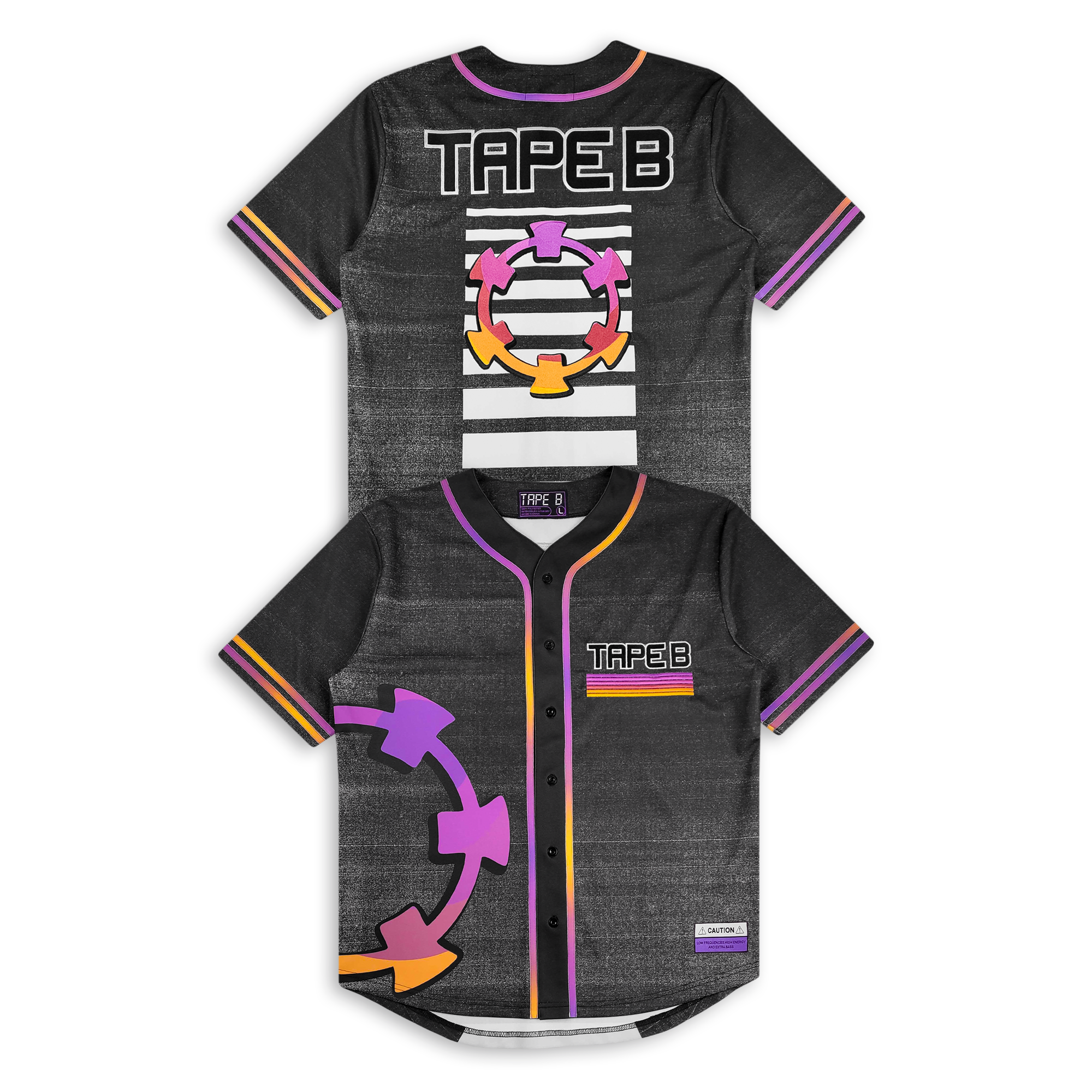 (Limited Time Pre Sale) Tape B - High Energy Baseball Jersey - Black