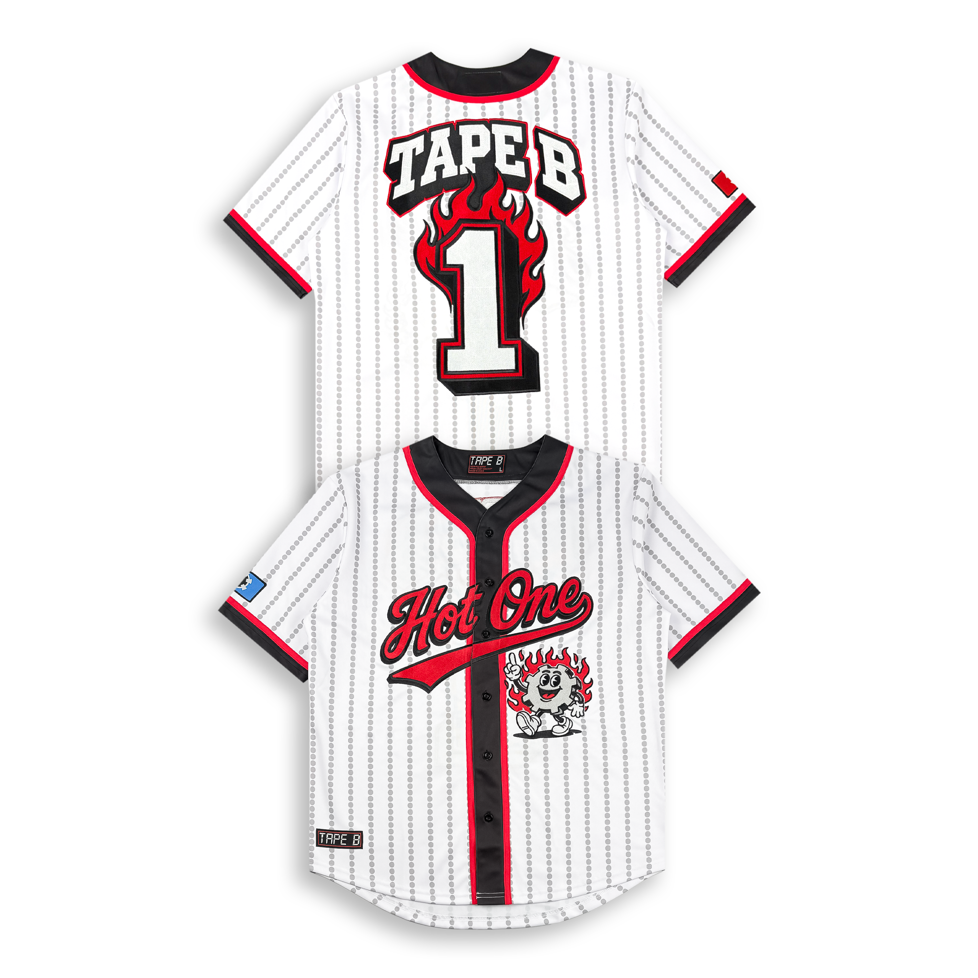 Tape B - Hot One Baseball Jersey - White