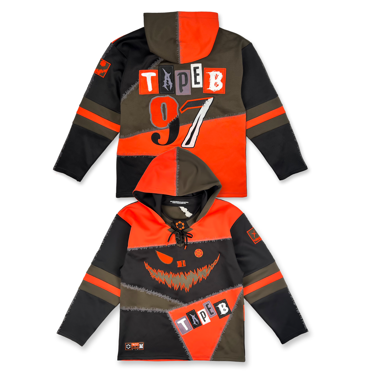 Tape B - Patchwork Hooded Hockey Jersey