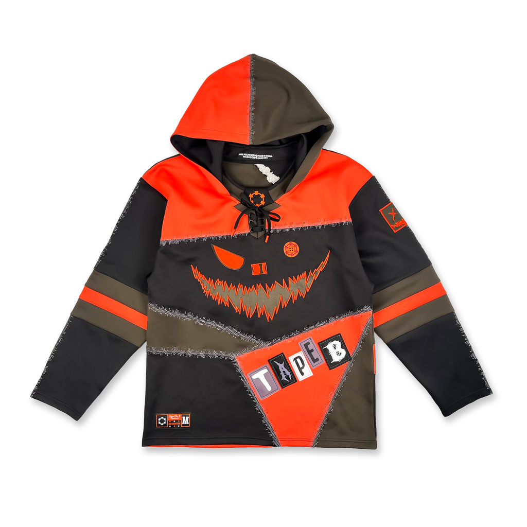 Tape B - Patchwork Hooded Hockey Jersey