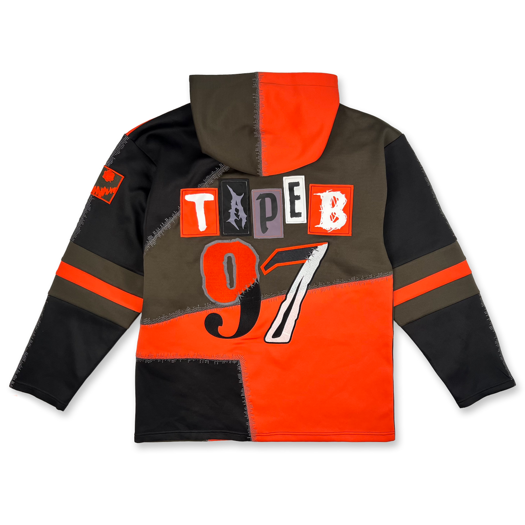 Tape B - Patchwork Hooded Hockey Jersey