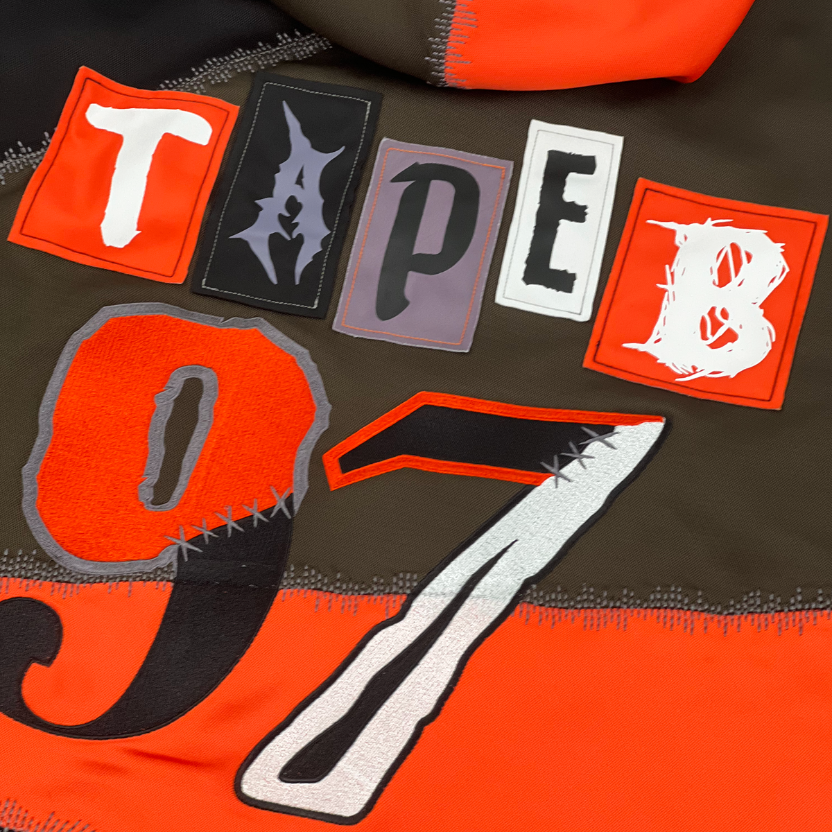Tape B - Patchwork Hooded Hockey Jersey