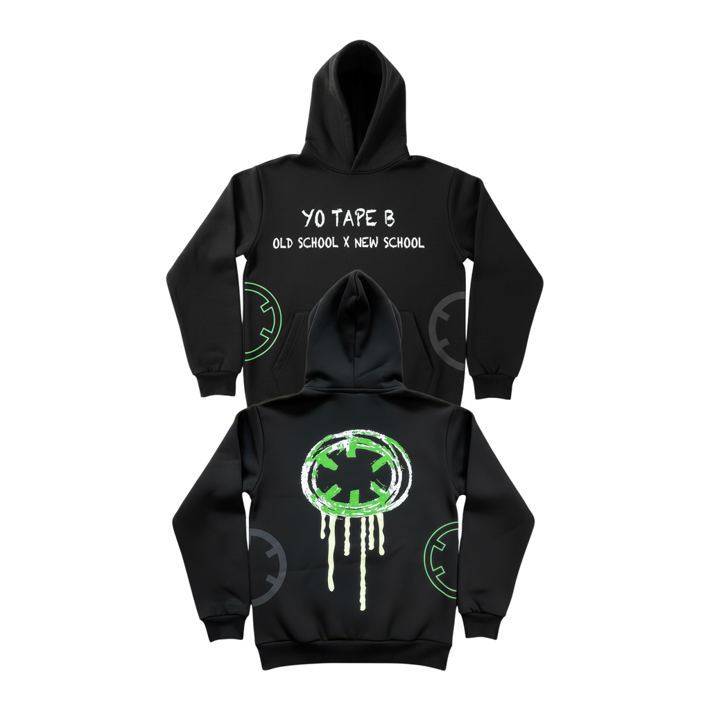 Tape B - Old School x New School Hoodie - Black