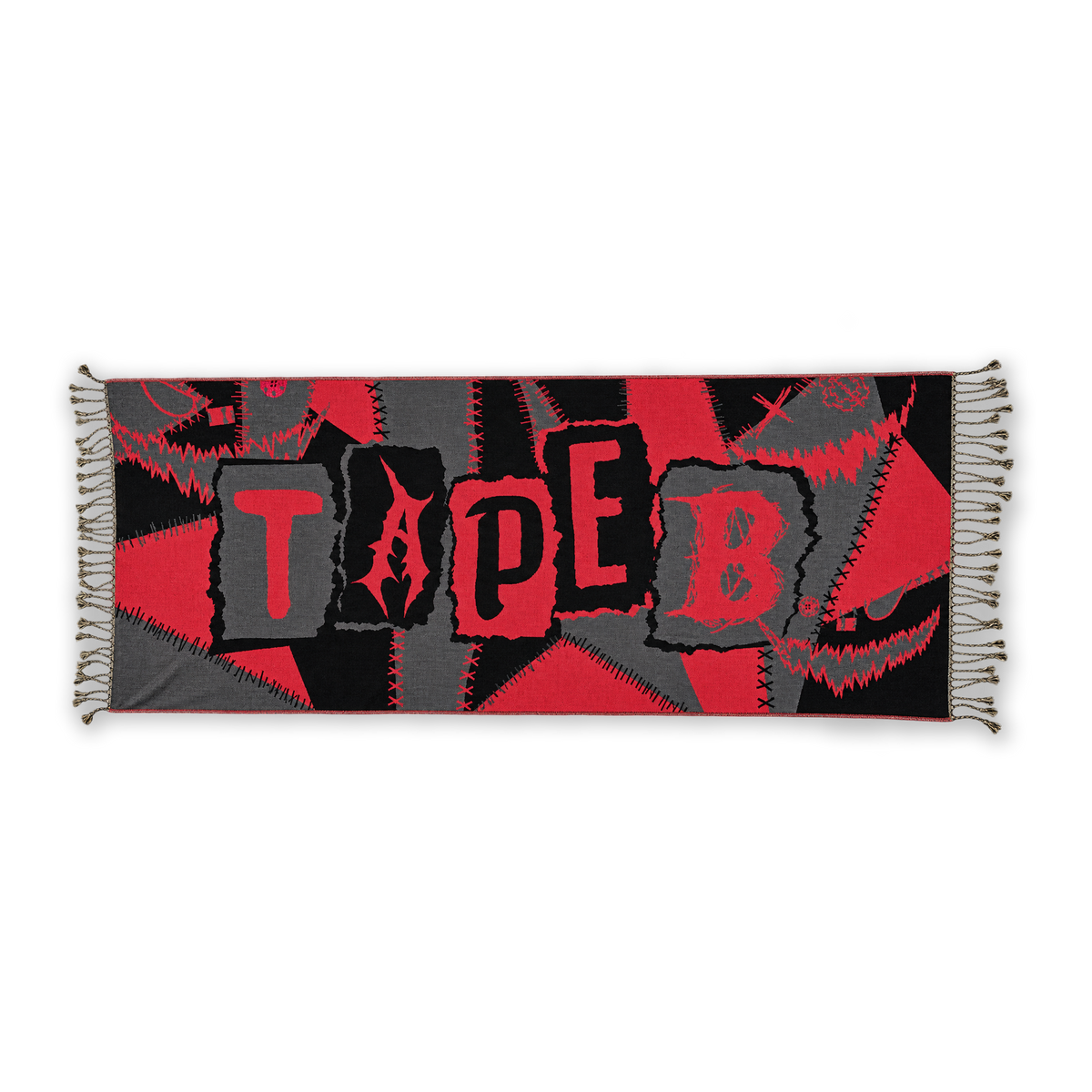 Tape B - Ransom Pashmina - Black & Red